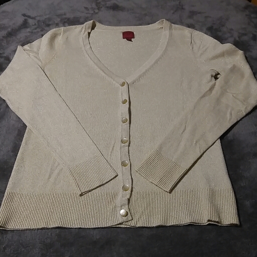 212 Collection gold sparkle cardigan size x-small